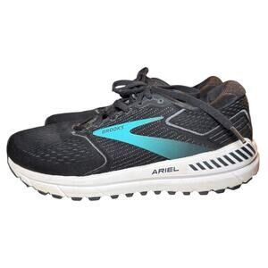 Brooks Ariel 20 Running Shoes, Black Turquoise Stability Sneaker, Women Size 8.5